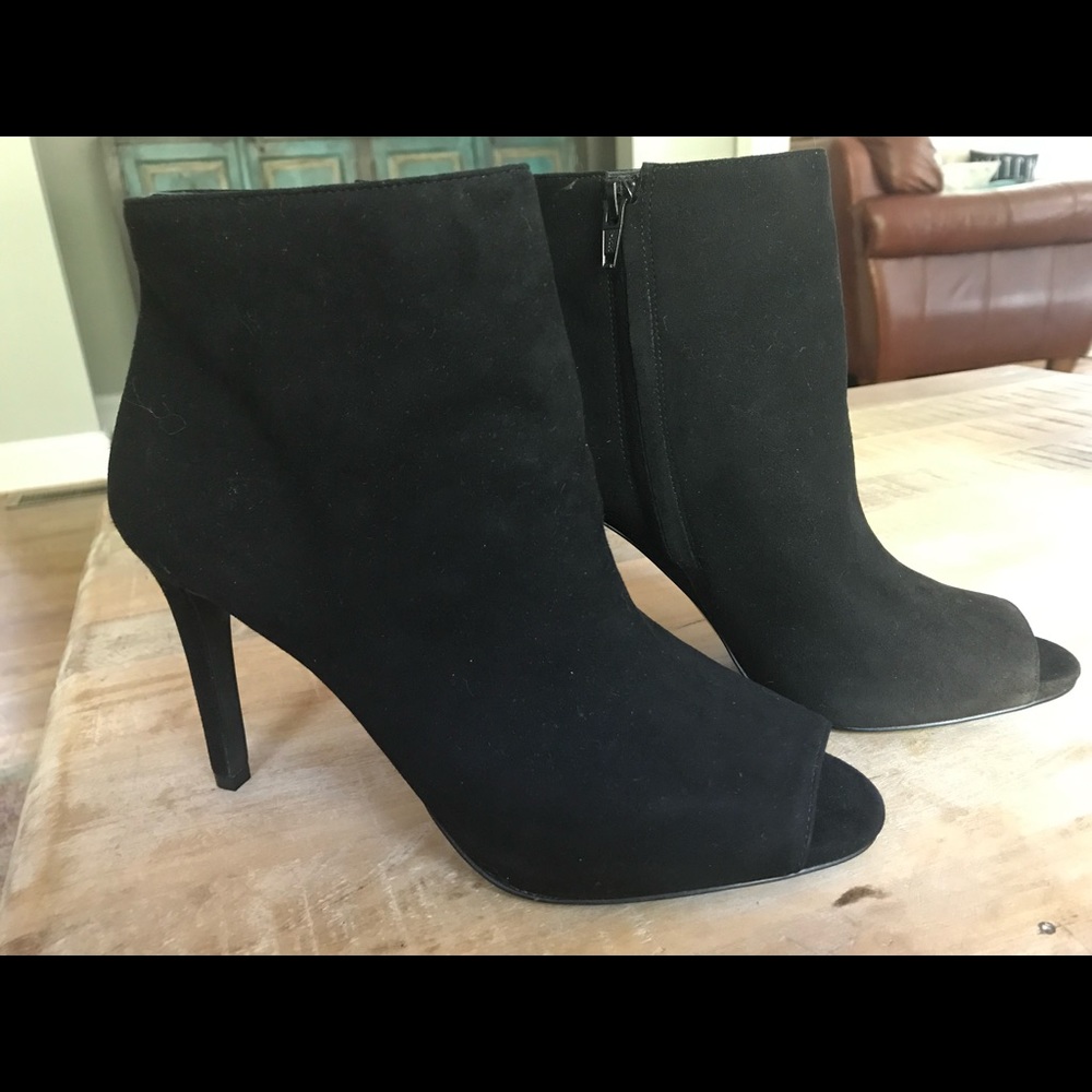 Michael Kors Suede Peep Toe Booties 9.5